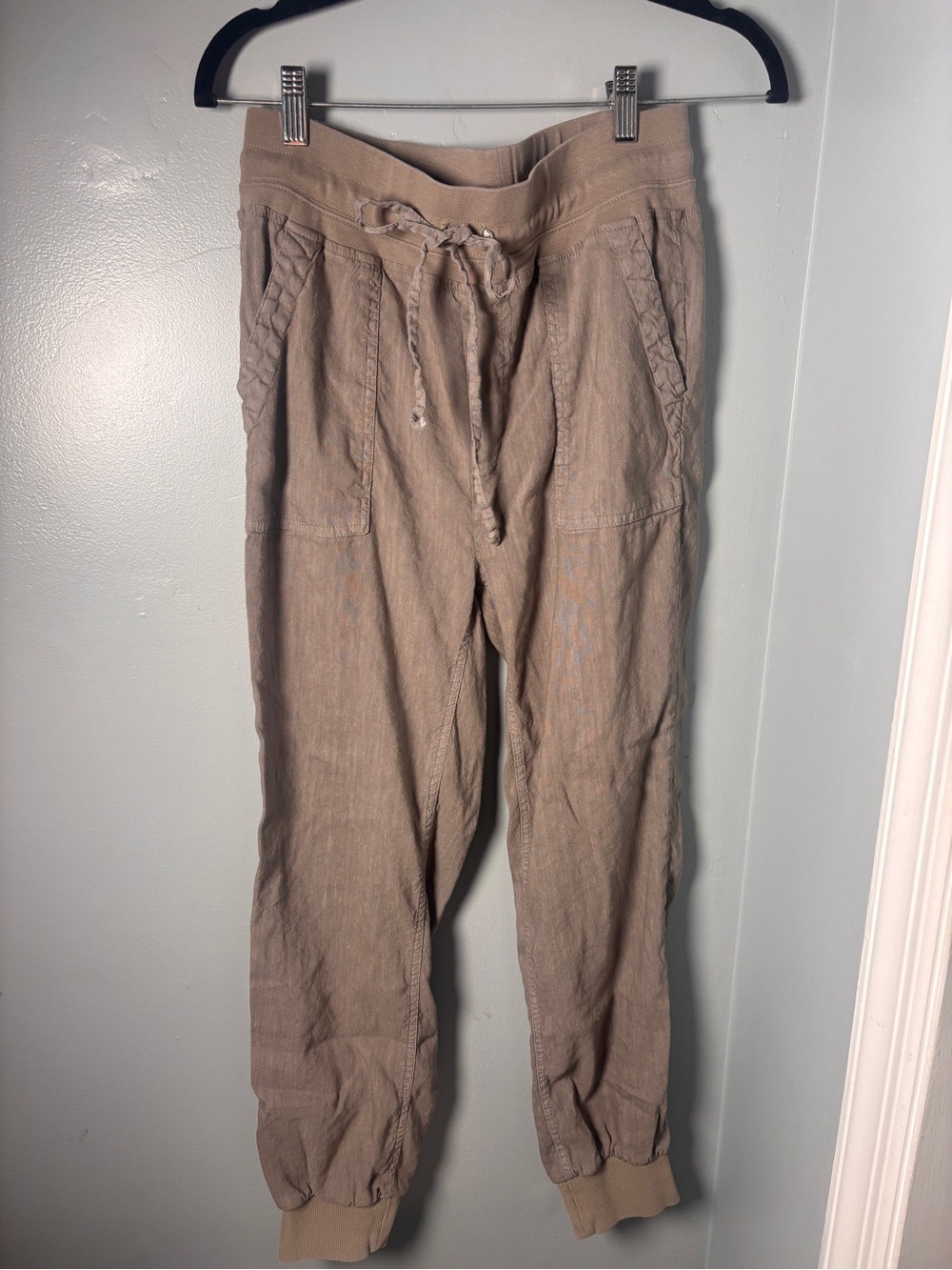 KUT from the Kloth linen-blend drawstring jogger pants size S
